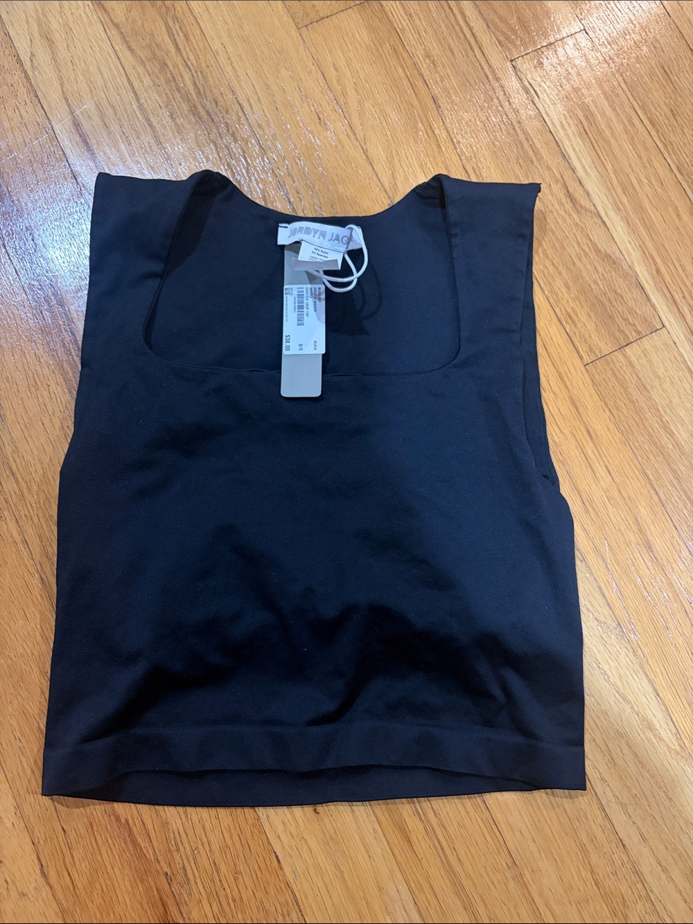 NWT Jordyn Jagger Black Square Neck Tank top One Size